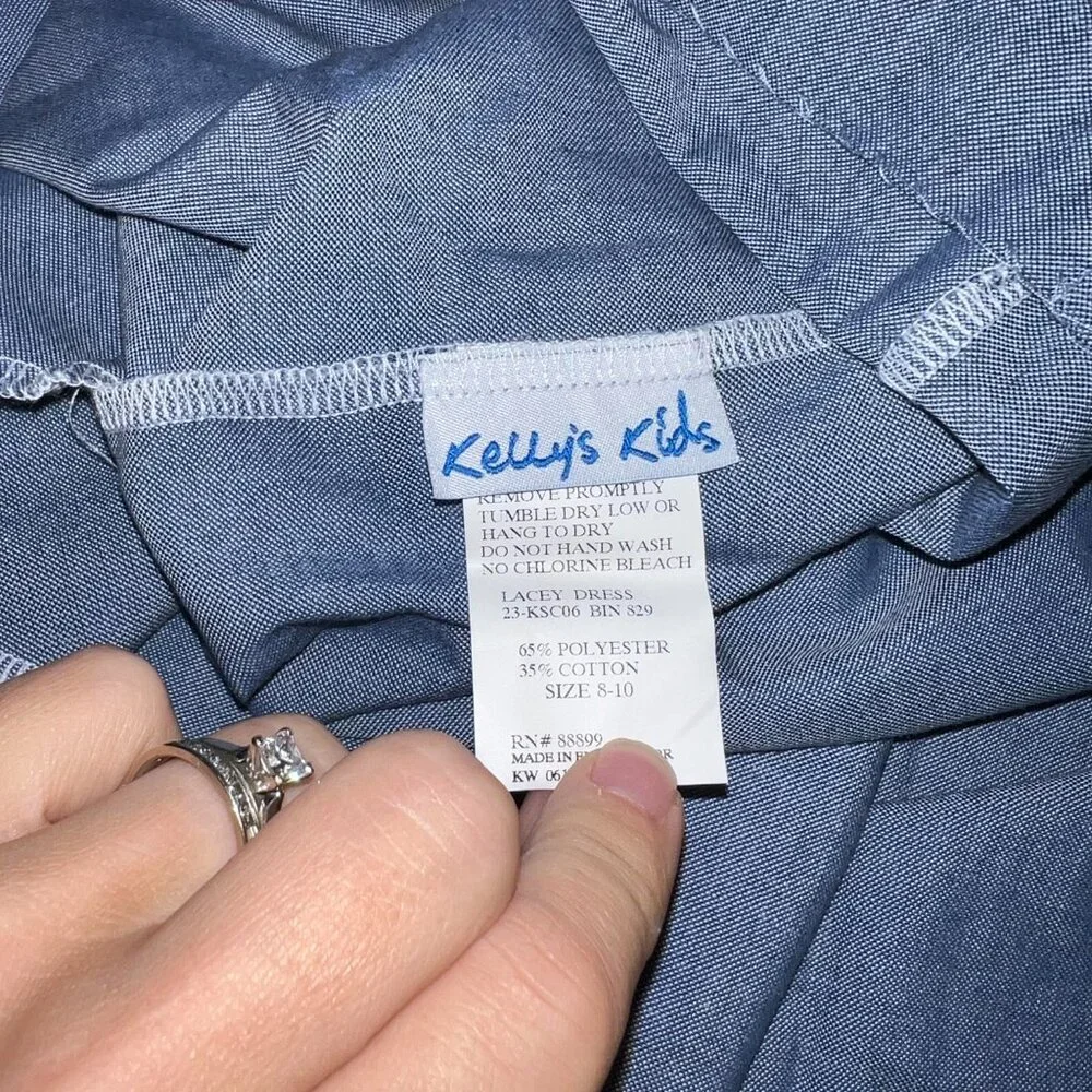 NWOT Kellys Kids 8/10 Chambray Ruffle Dress